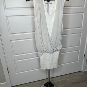 All Saints White Draped Mini Dress
